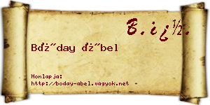 Bóday Ábel névjegykártya