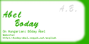 abel boday business card