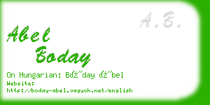 abel boday business card